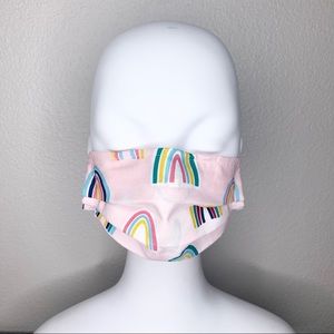Pink Rainbow Mask w Filter Pocket & Nose Wire